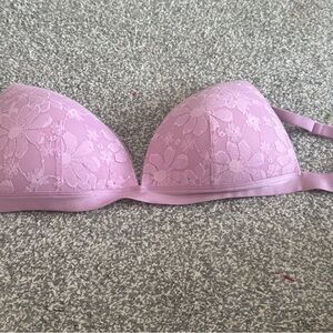 PINK Victoria's Secret Lavender Lace push up bra NWOT